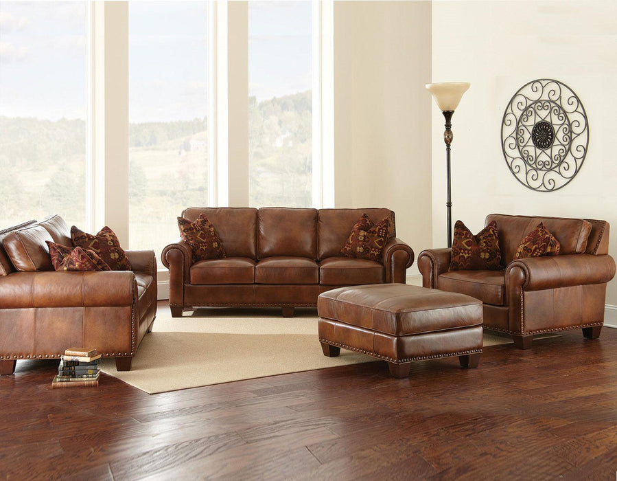 Steve Silver Silverado Loveseat w/ Two Accent Pillows in Metamorphosis Camel