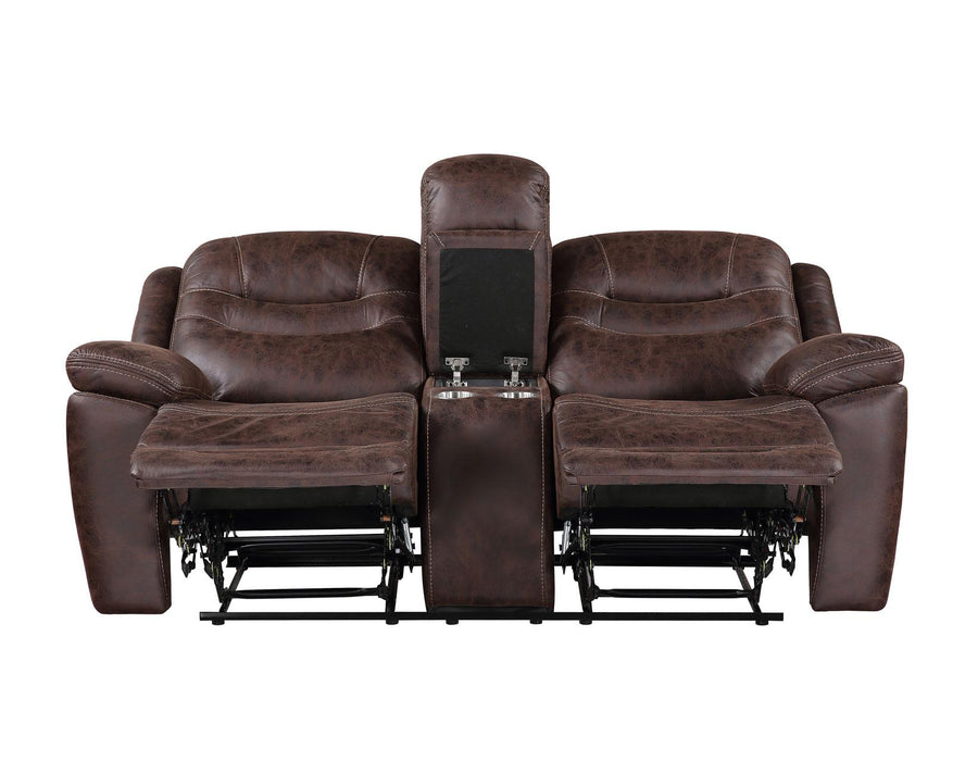 Steve Silver Stetson Manual Reclining Console Loveseat in Merlot