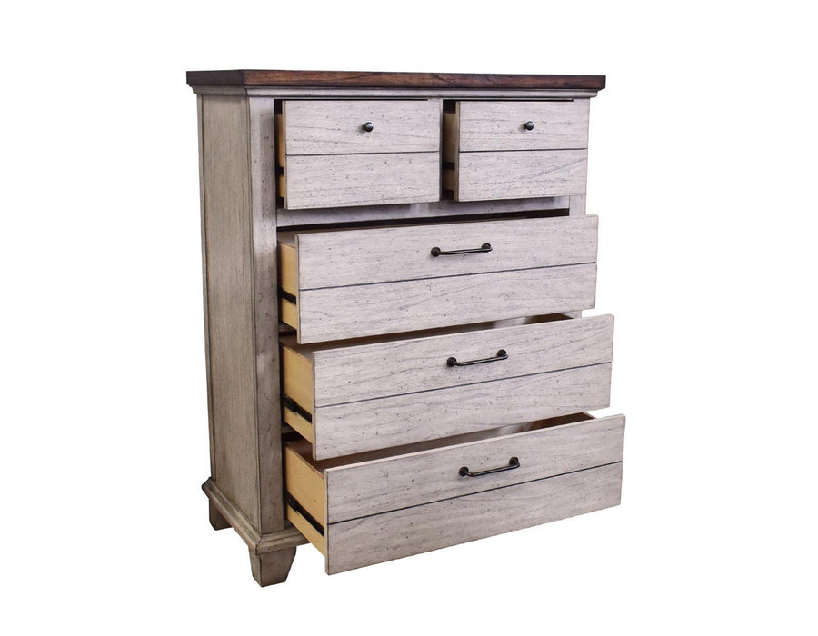 Steve Silver Bear Creek 5 Drawer Chest in White Smoke