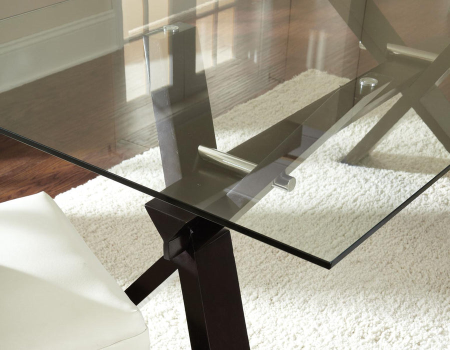 Steve Silver Berkley Glass Dining Table in Dark Espresso Cherry image