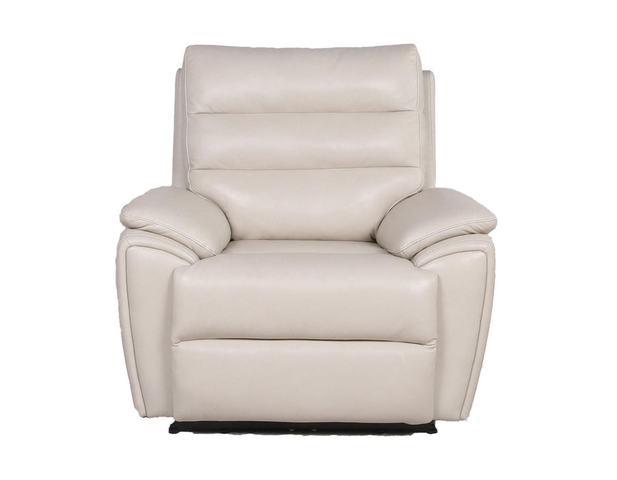 Steve Silver Duval Leather Dual Power Recliner in Impressive Ivory