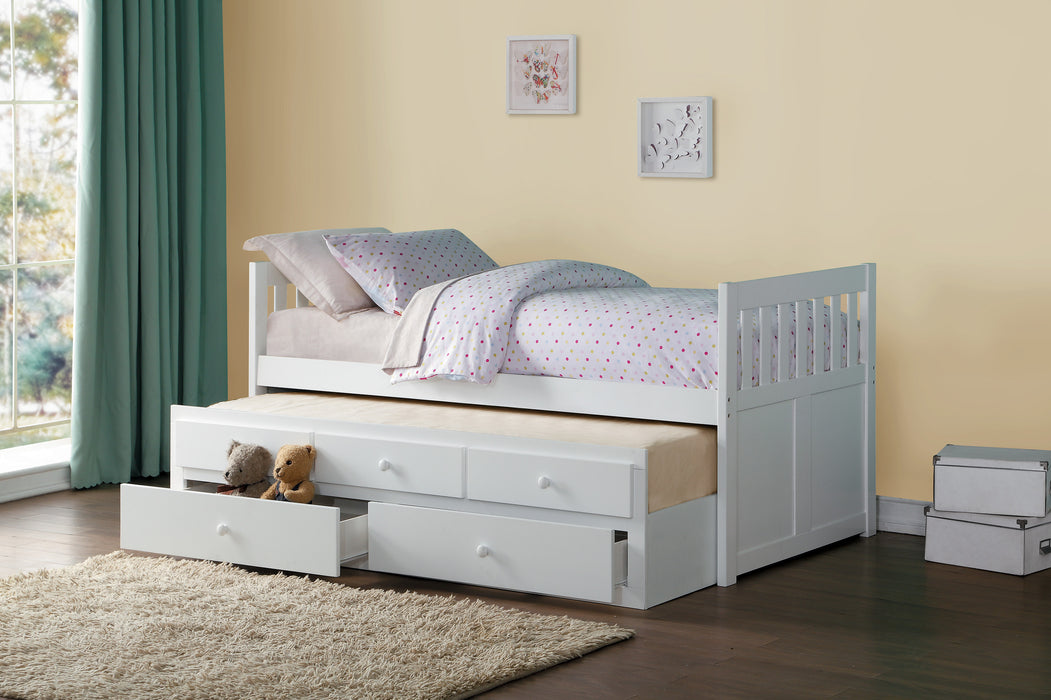 Galen (2) Twin/Twin Trundle Bed in White - B2053PRW-1*