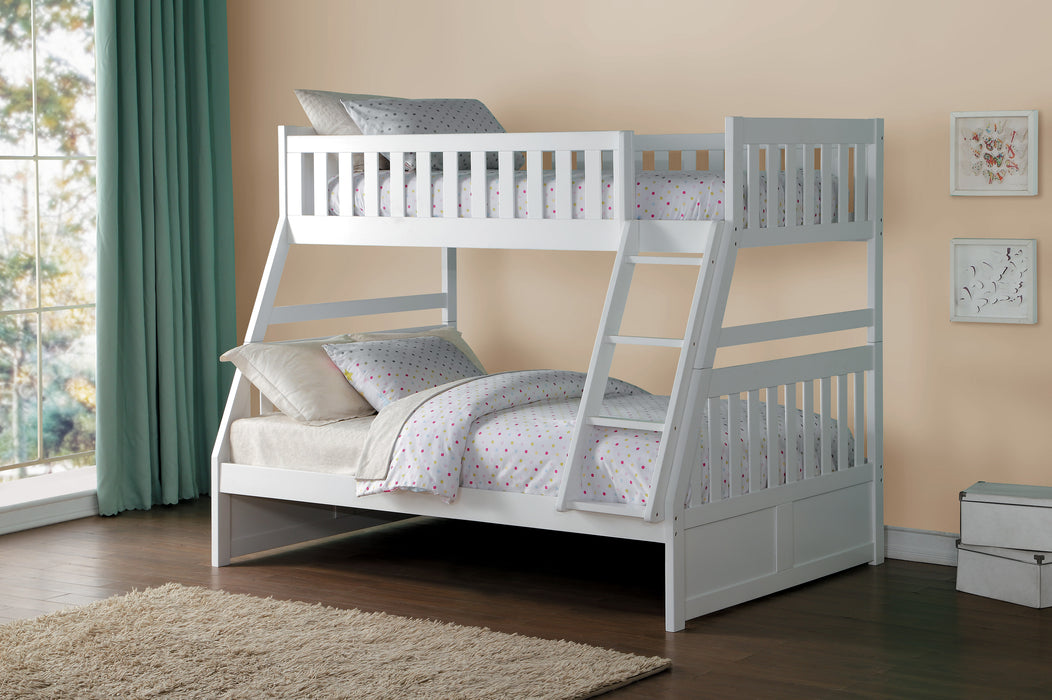 Galen (3) Twin/Full Bunk Bed in White - B2053TFW-1*