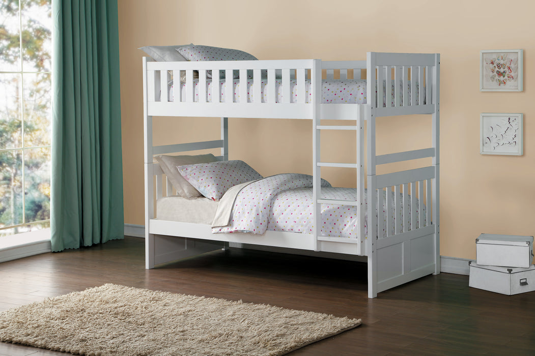 Galen (3) Twin/Twin Bunk Bed in White - B2053W-1*