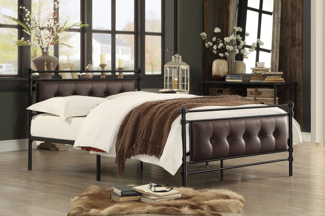 Jayla Full Platform Bed in Brown/Black/Metal - 2050F-1