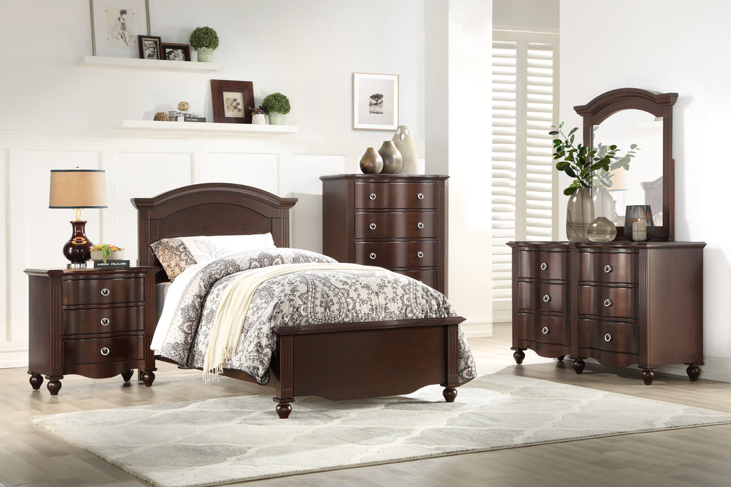 Meghan Twin Bed in Cherry/Espresso - 2058CT-1