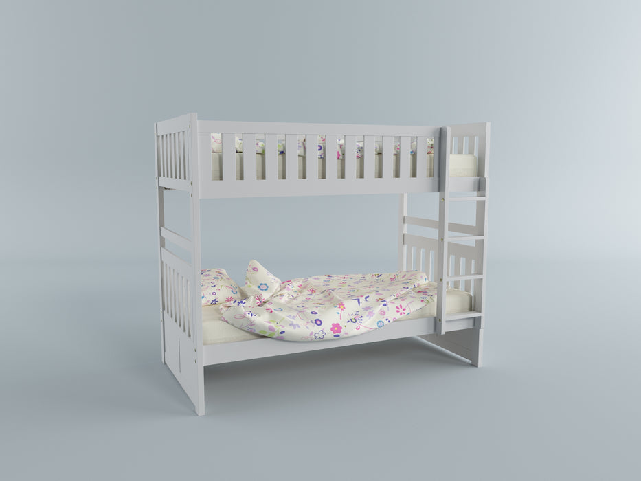 Galen (3) Twin/Twin Bunk Bed in White - B2053W-1*